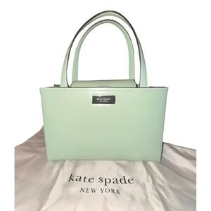 NWT Kate Spade Sam Icon Small Tote Pistachio Green Spazzolato Leather Handbag